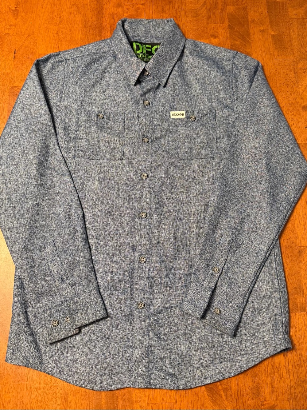 DIXXON Youth Blue Heathered Button-Front Shirt Jacket